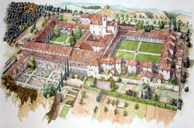 Mappa della Certosa di Pontignano, Siena. Come arrivare