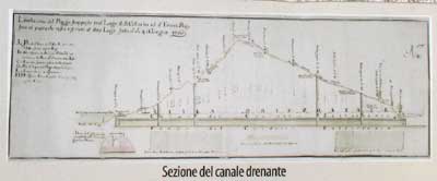 Siena, bonifica di Pian del Lago, sezione del Canale del Granduca