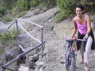 Siena, via della miniera, facile percorso in bici