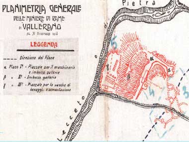 Murlo, Miniera e richerche di Vallerano, mappa miniera di rame