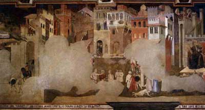 Ambrogio Lorenzetti. Effetti del cattivo governo. Siena, Palazzo Pubblico