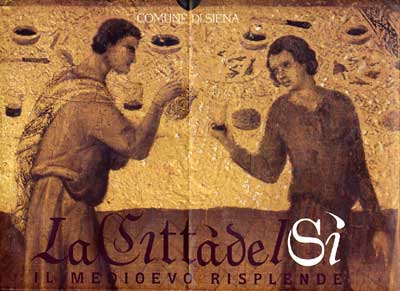 Un dipinto raffigurante una degustazione medievale