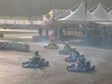 Foto nel corso di una al circuito karting di Siena